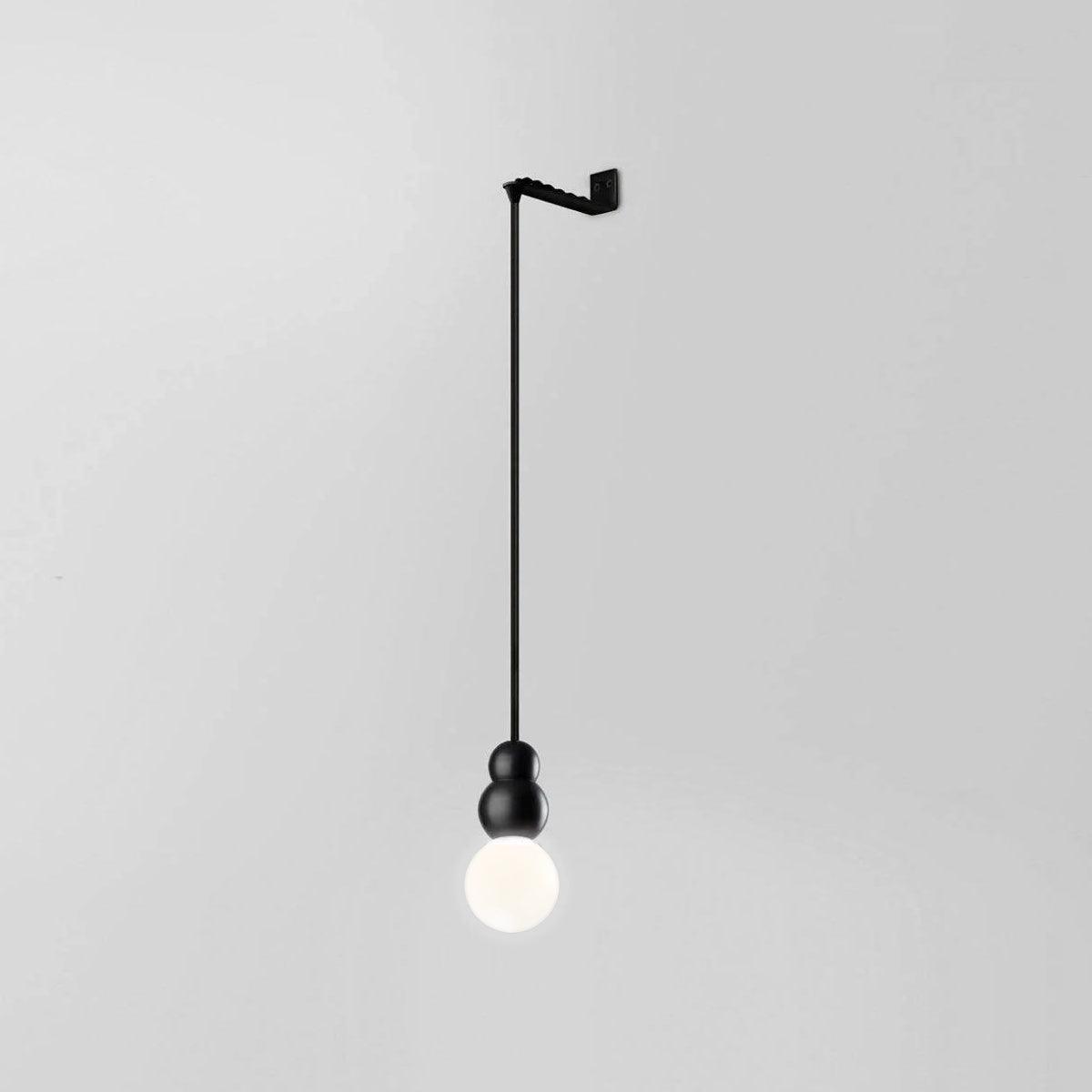 Ball Series Wall Light ∅ 3.9″ x H 6.81″ / Dia 10cm x H 17.3cm / Black / Suspension Rod Wall lamp