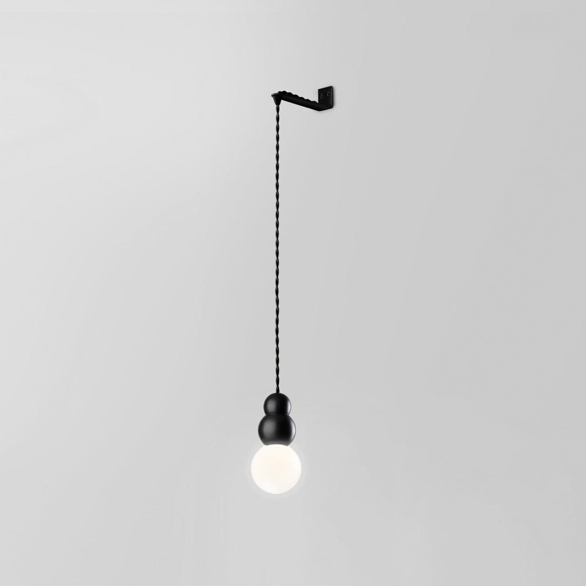 Ball Series Wall Light ∅ 3.9″ x H 6.81″ / Dia 10cm x H 17.3cm / Black / Hanging Cable Wall lamp