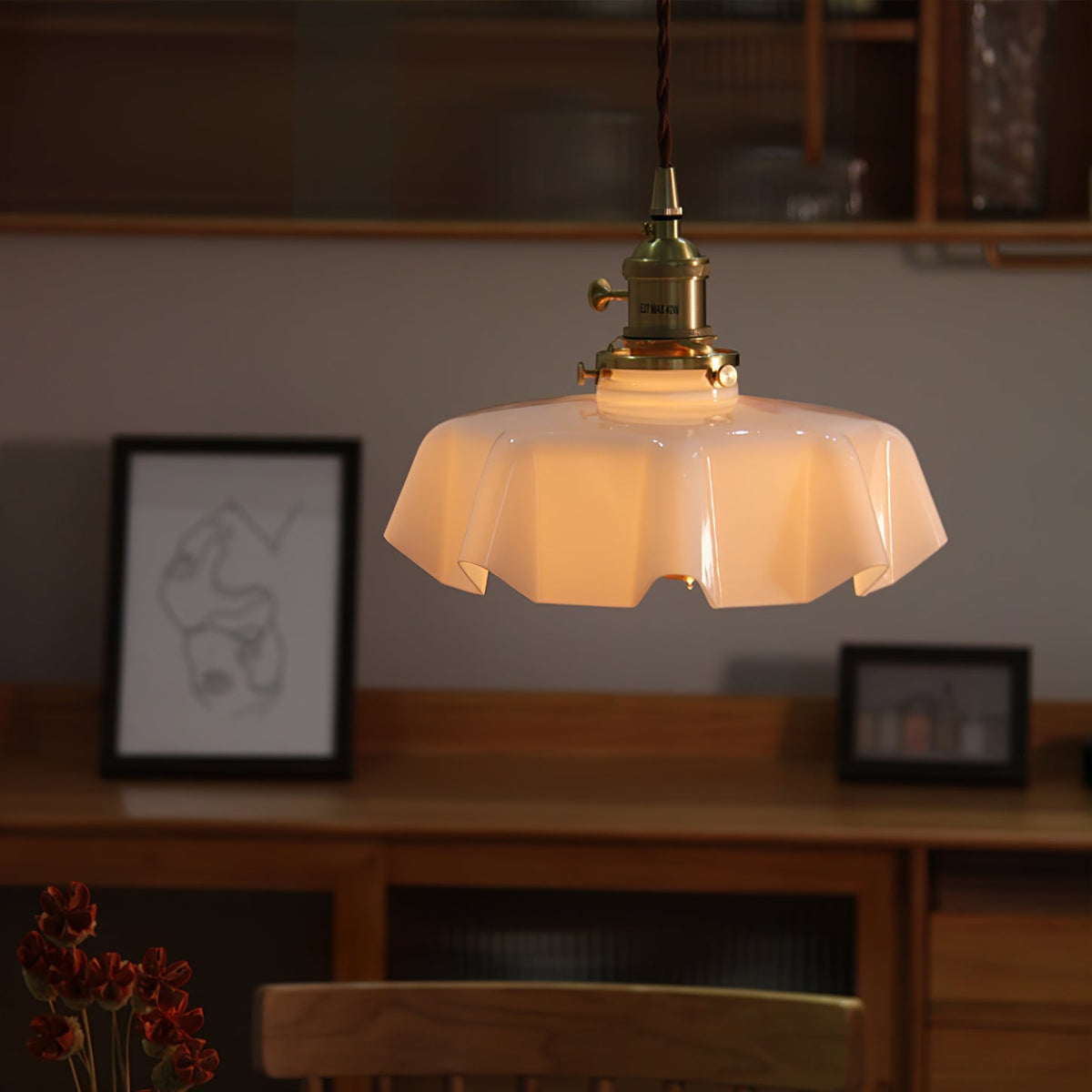 Ruchera Brass Glass Swag Pendant