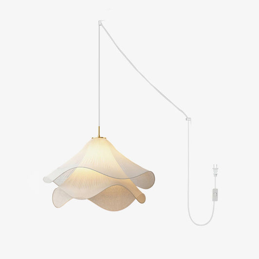 Ruffleform Gold White Plug-In Pendant