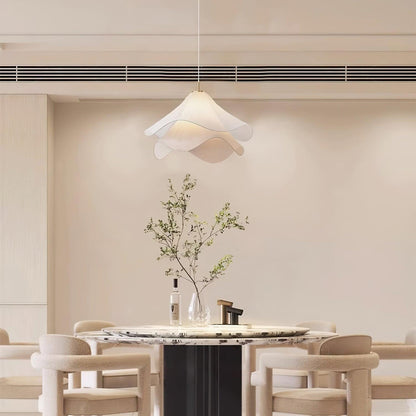 Ruffleform Gold White Plug-In Pendant
