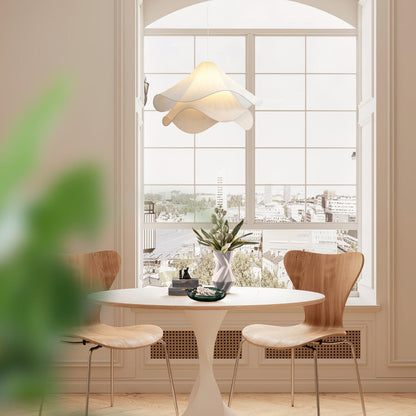 Ruffleform Gold White Plug-In Pendant