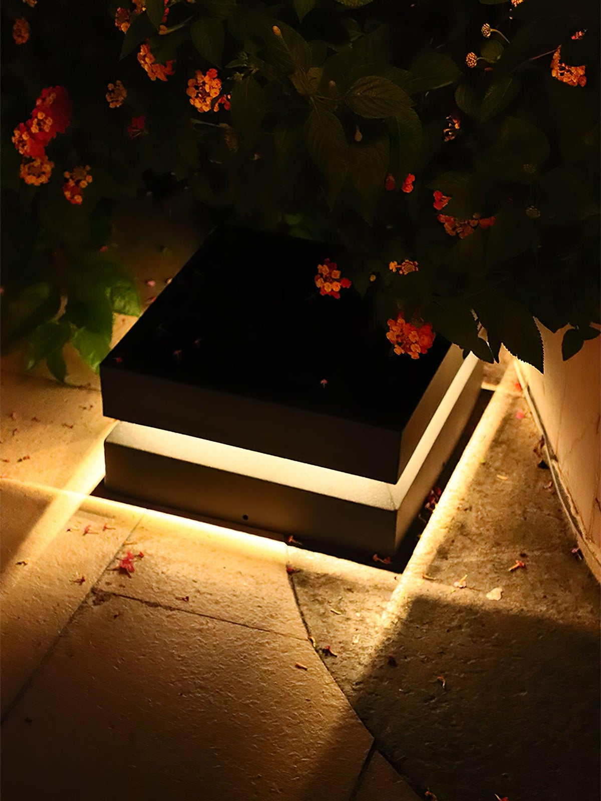 Sandblast Square Black Outdoor Post Light