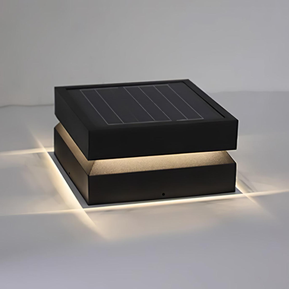Sandblast Square Black Outdoor Post Light