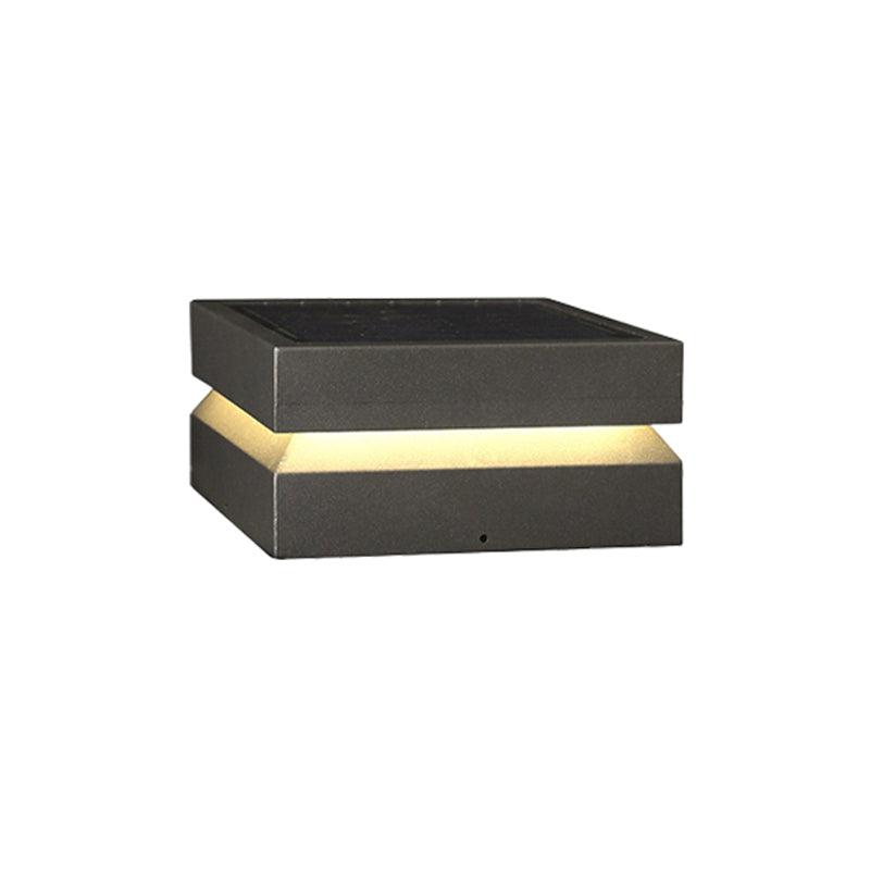 Sandblast Square Black Outdoor Post Light