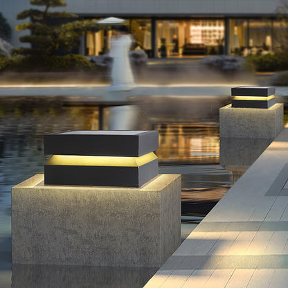 Sandblast Square Black Outdoor Post Light