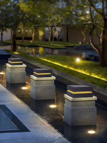 Sandblast Square Black Outdoor Post Light