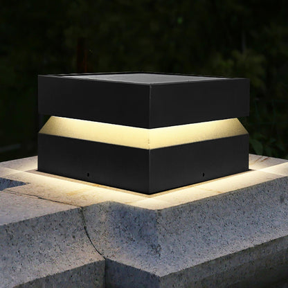 Sandblast Square Black Outdoor Post Light