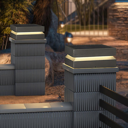 Sandblast Square Black Outdoor Post Light