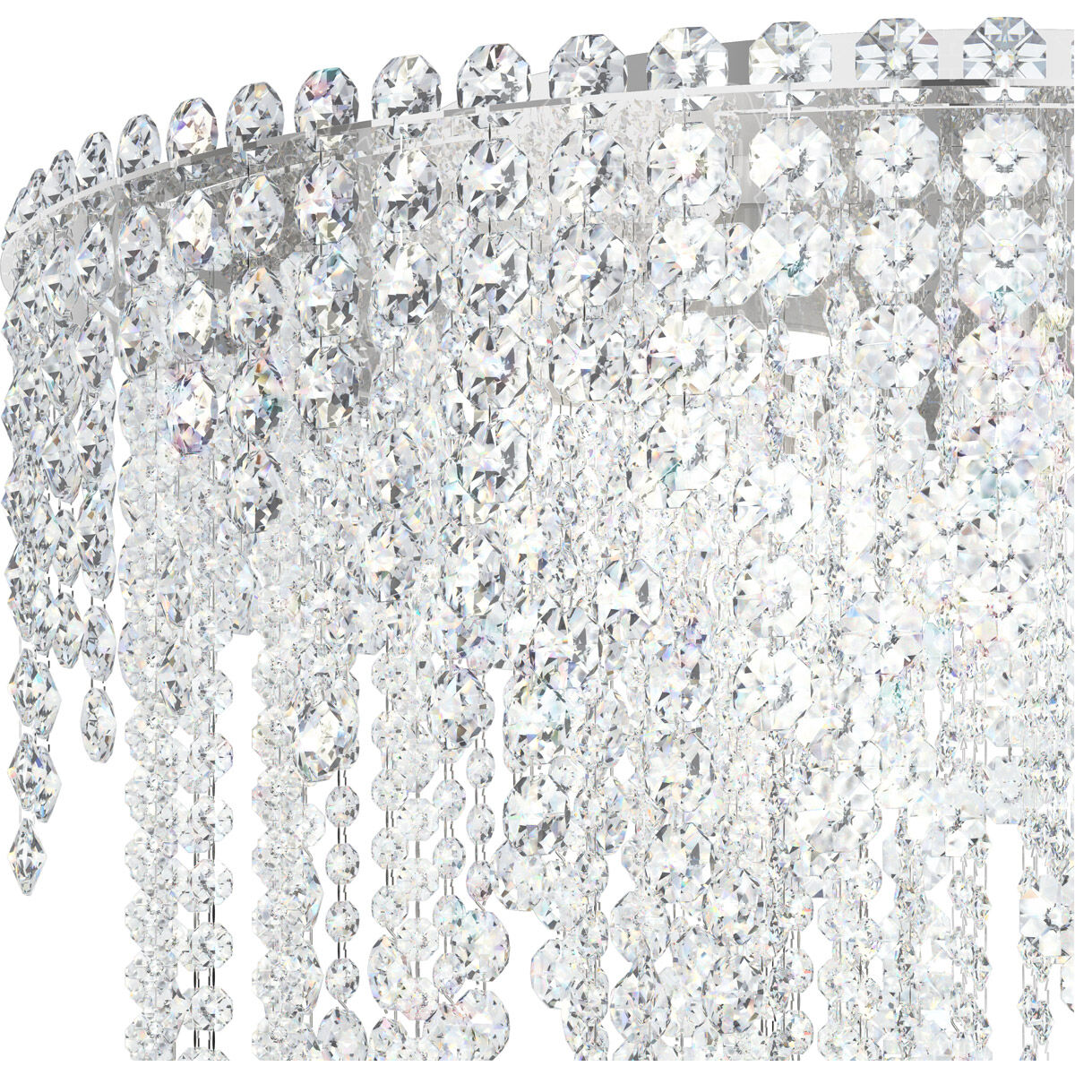 Scoreline Clear Optic Crystal Strand Flush Mount