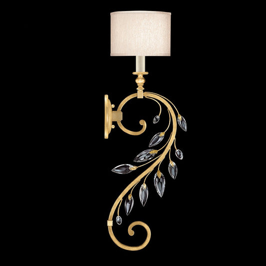 Sculpted Foliage Crystal Wall Sconce