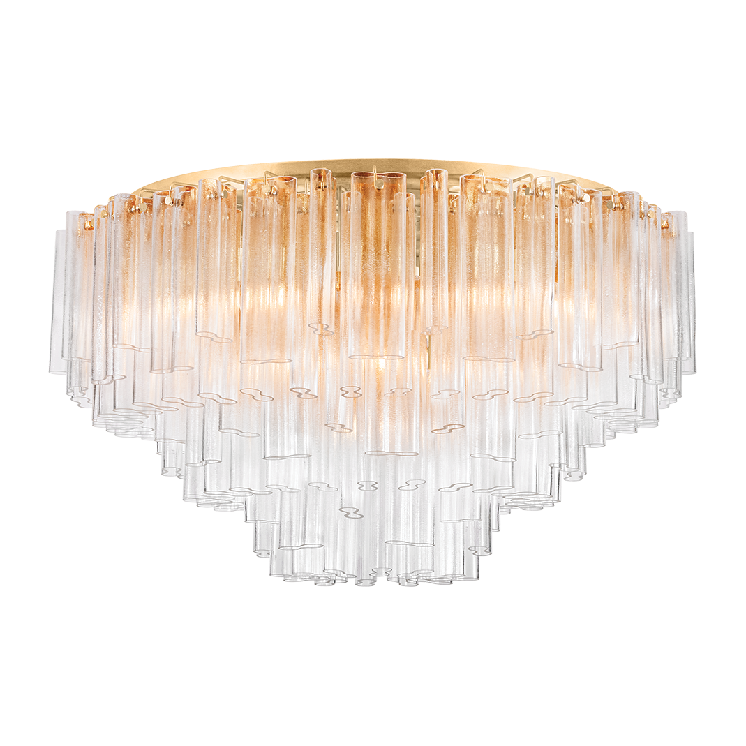 Sculpted Piastra Tier Gold Leaf Ceiling Light