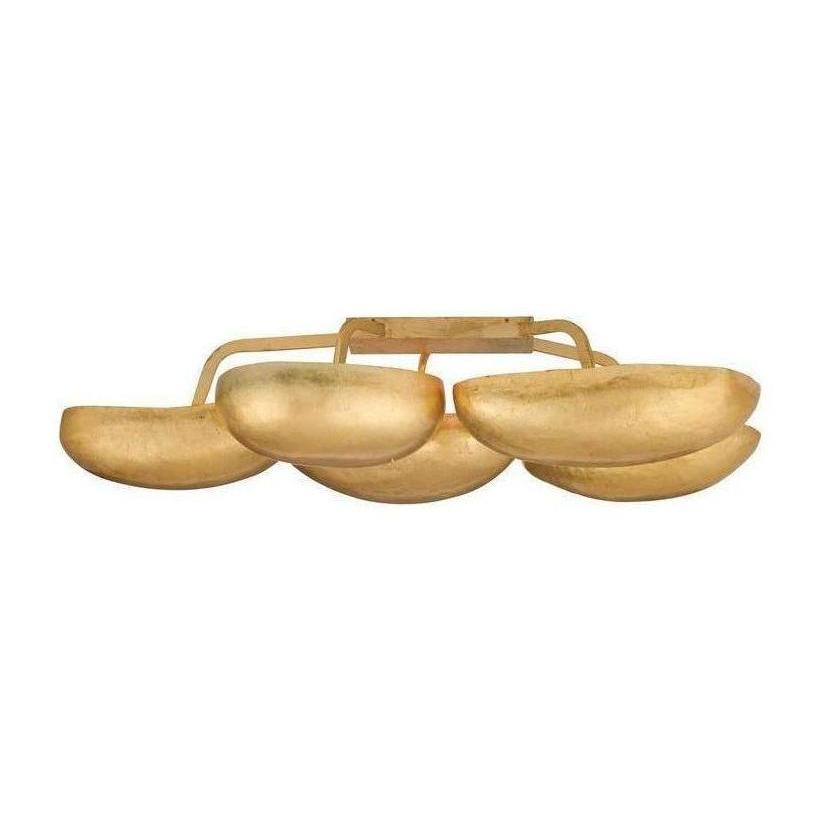 Sculptural Pod Gold Leaf Flush Mount