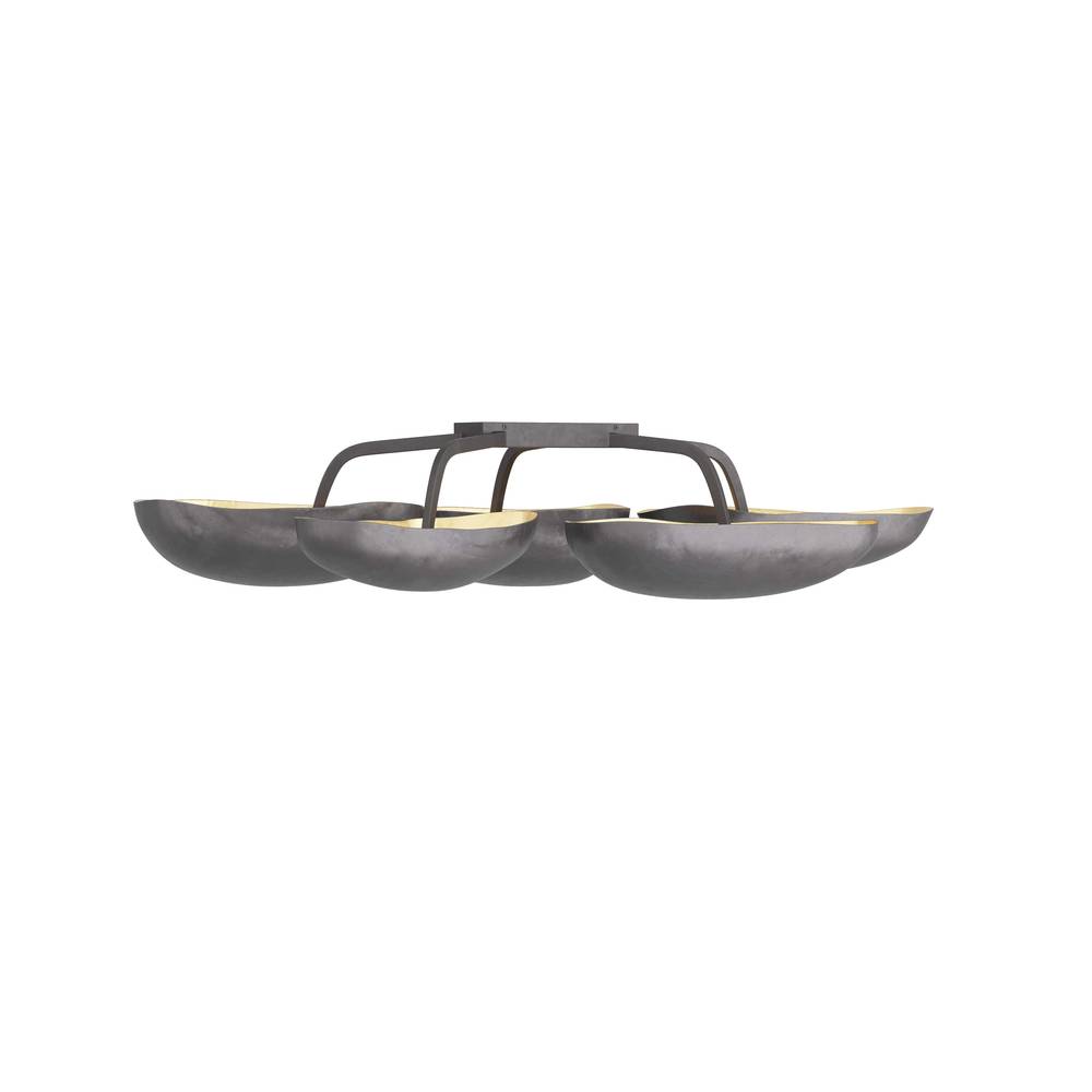 Sculptural Pod Gold Leaf Flush Mount