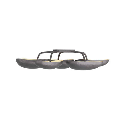 Sculptural Pod Gold Leaf Flush Mount