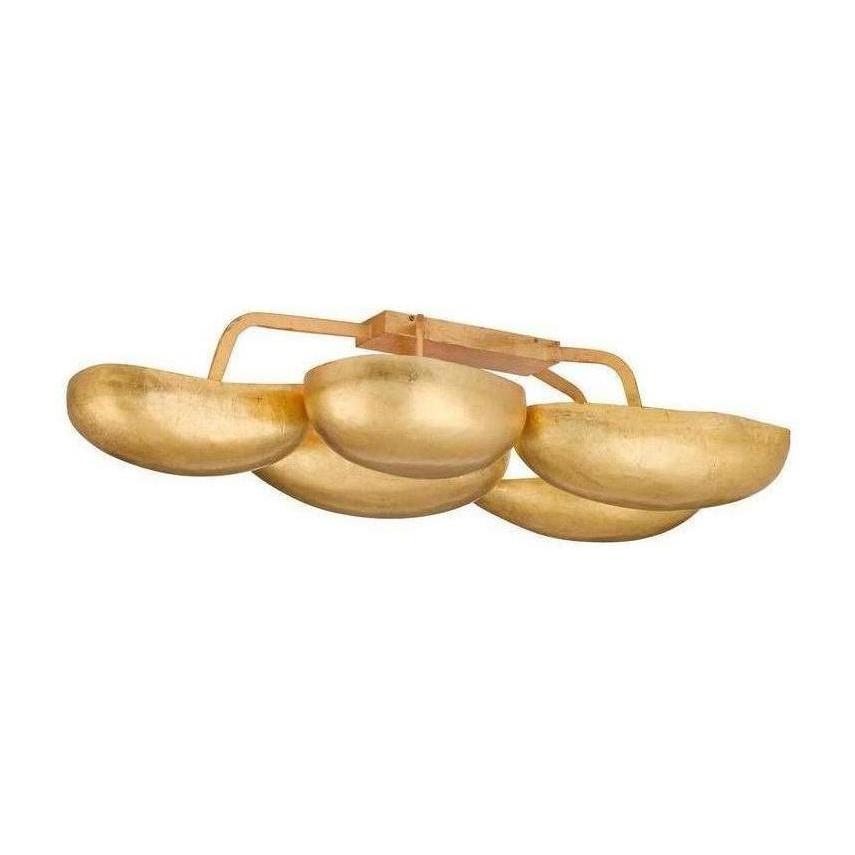 Sculptural Pod Gold Leaf Flush Mount