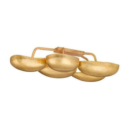Sculptural Pod Gold Leaf Flush Mount