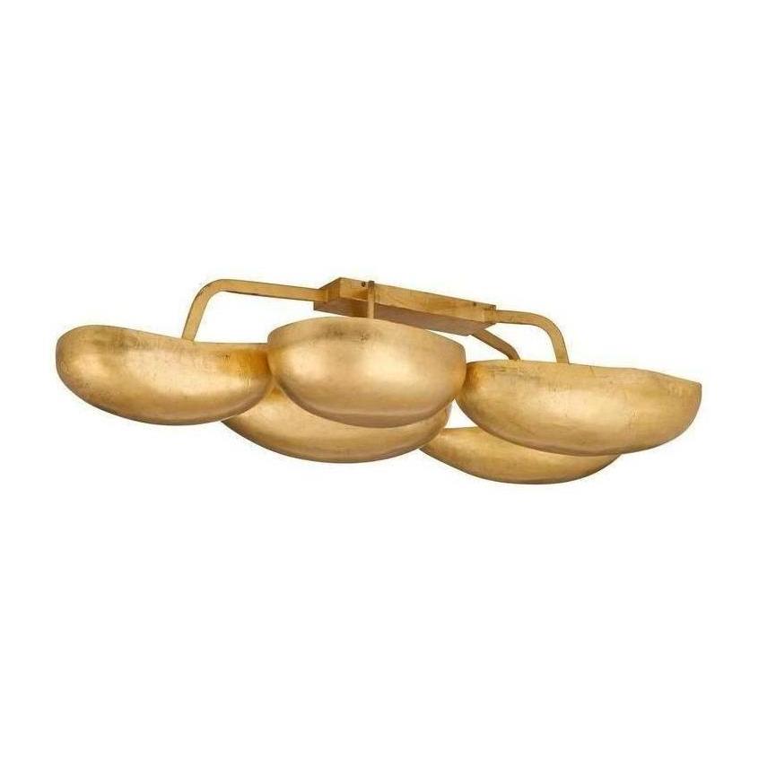 Sculptural Pod Gold Leaf Flush Mount