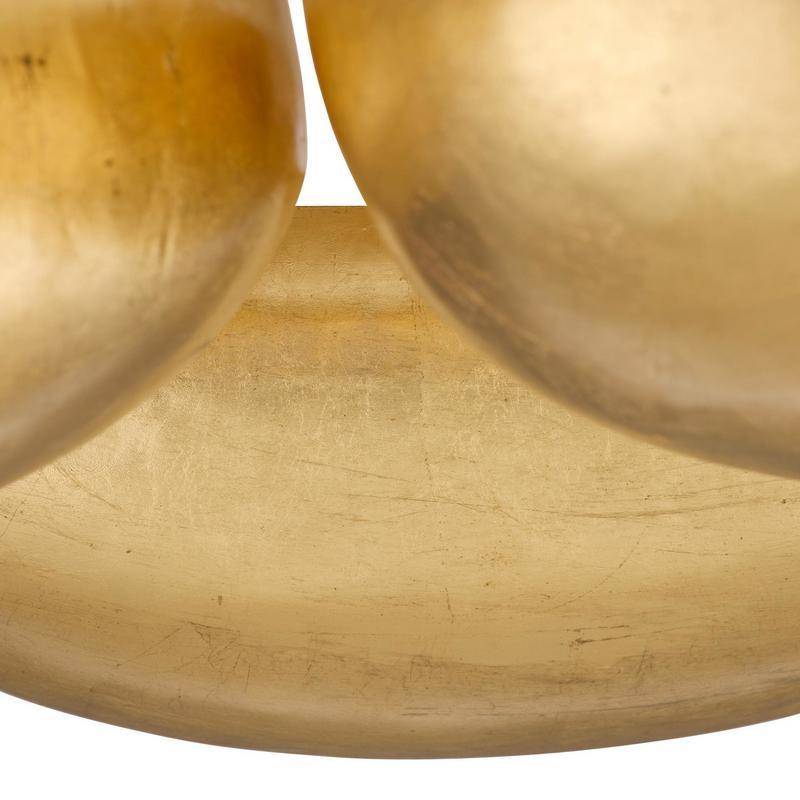 Sculptural Pod Gold Leaf Flush Mount