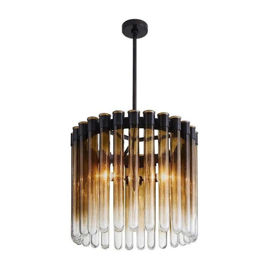 Seeded Glass Pipe Smoke Ombre Chandelier