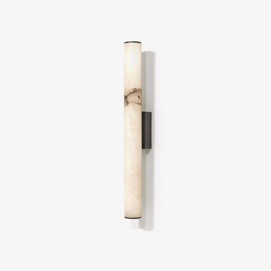 Segmented Brass Black Alabaster LED Wall Lamp