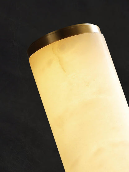 Segmented Brass Black Alabaster LED Wall Lamp