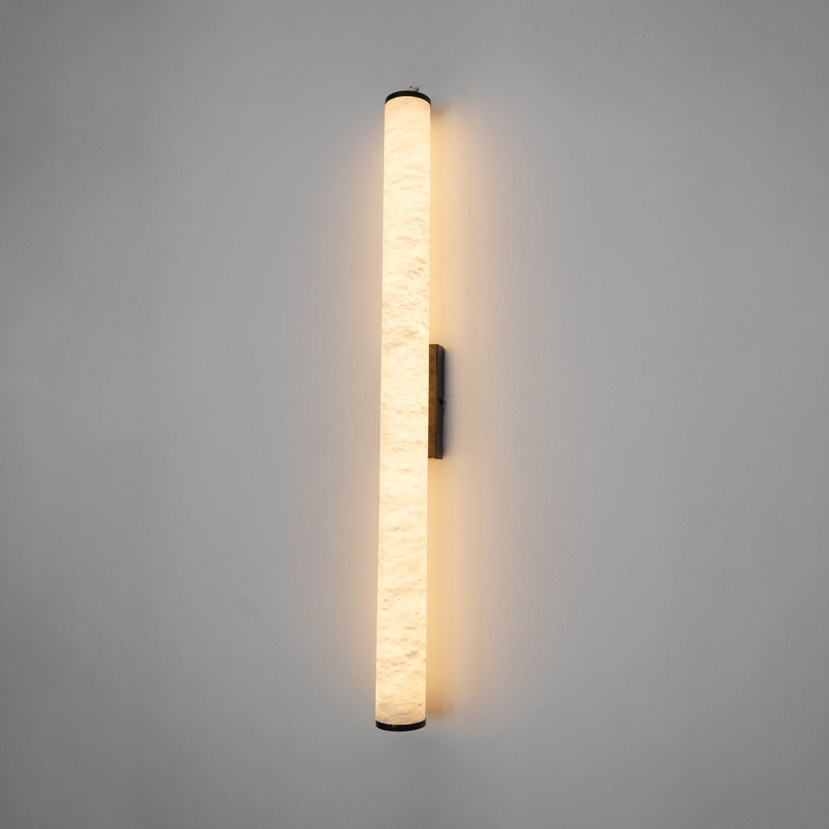 Segmented Brass Black Alabaster LED Wall Lamp