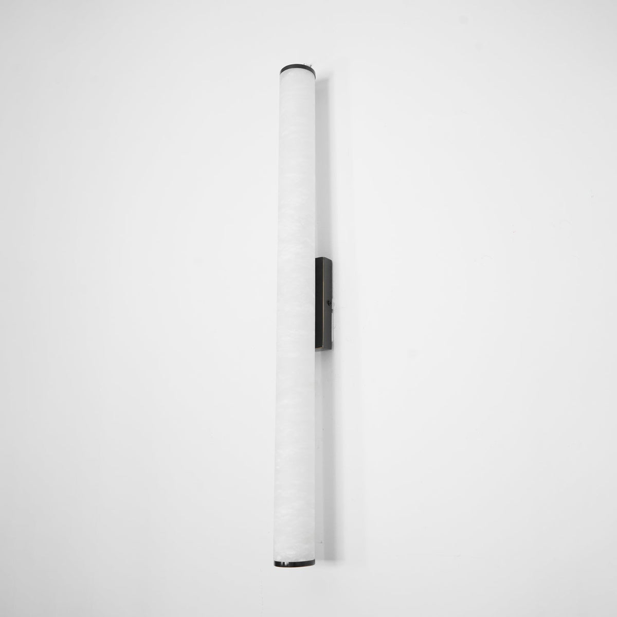 Segmented Brass Black Alabaster LED Wall Lamp