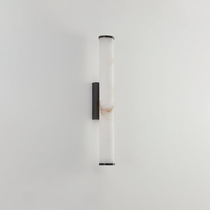 Segmented Brass Black Alabaster LED Wall Lamp