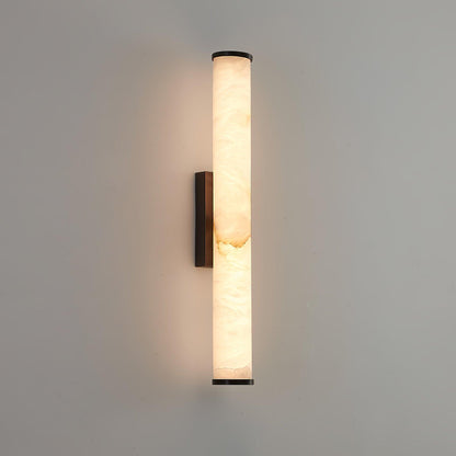 Segmented Brass Black Alabaster LED Wall Lamp