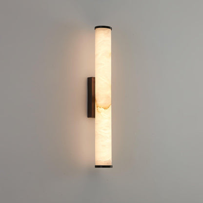 Segmented Brass Black Alabaster LED Wall Lamp