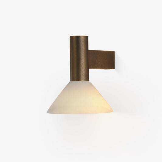 Sentinel Antique Bronze Alabaster Wall Sconce