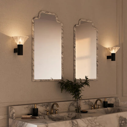 Sentinel Antique Bronze Alabaster Wall Sconce