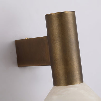 Sentinel Antique Bronze Alabaster Wall Sconce