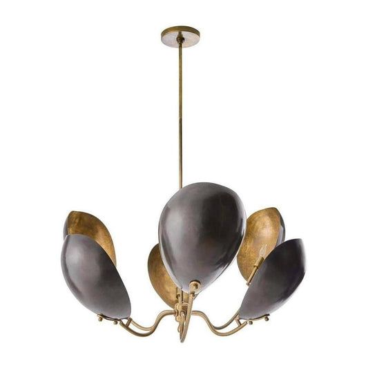 Shell Shade Bronze Antique Brass Chandelier