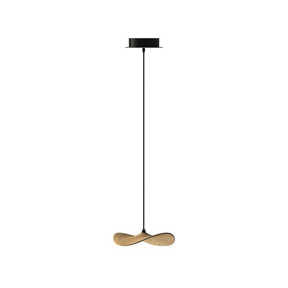 Empty Leaf Chandelier 1Head ∅ 13’’ x H 3.1’’ / Wood Color / Warm Light Chandelier
