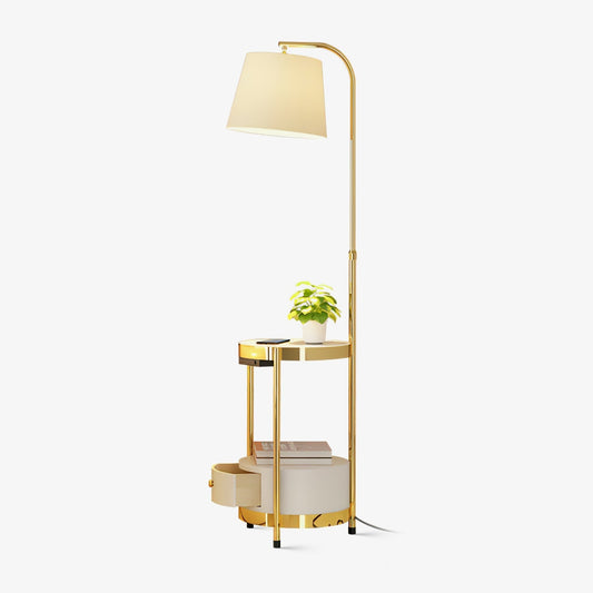 Sidecar Gold Black Fabric Floor Lamp