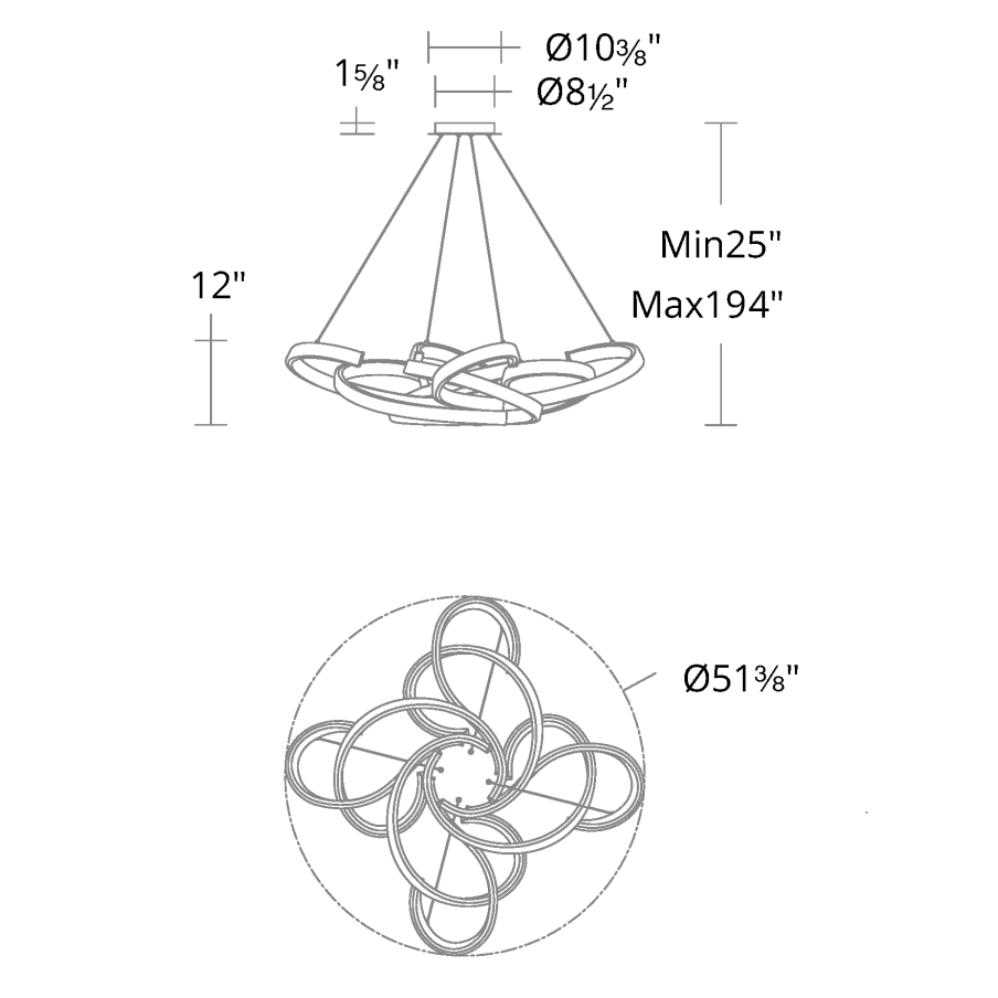 Silica Weave Integrated LED Chandelier