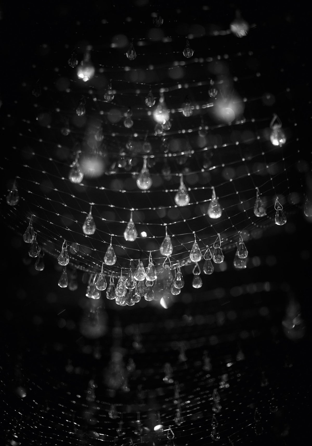Silver Rain Crystal Chandelier