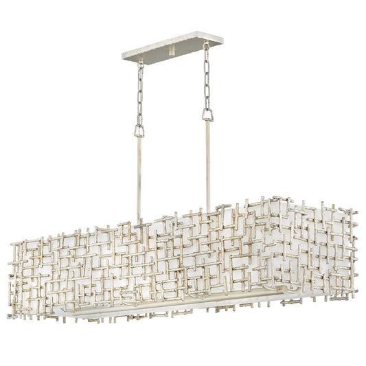 Silverleaf Linen Linear Chandelier