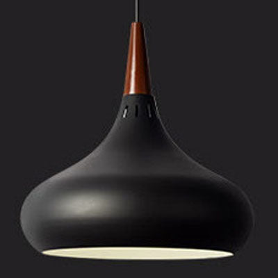 Single Head Solid Wood Modern Pendant Light