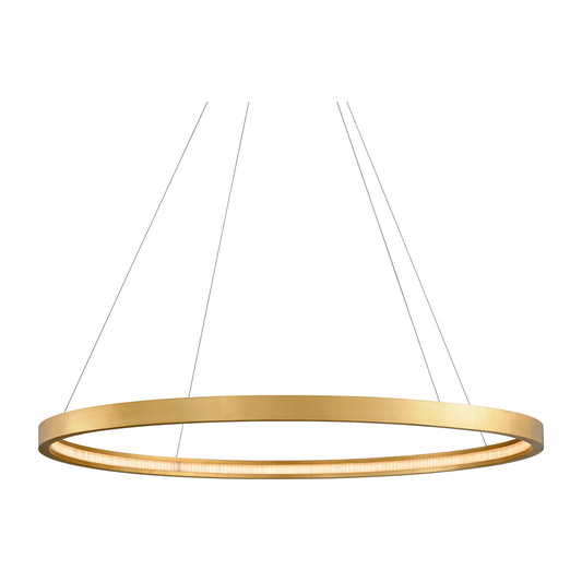 Single-Light Gold Leaf Ceiling Chandelier