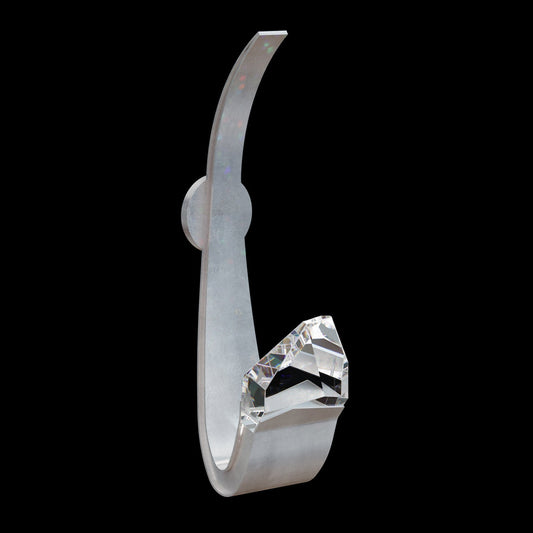 Singular Carved Crystal Leaf-Finish LED Sconce