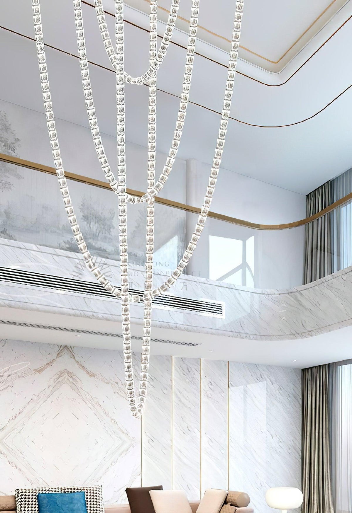 Sinuara Chrome LED Cascade Chandelier