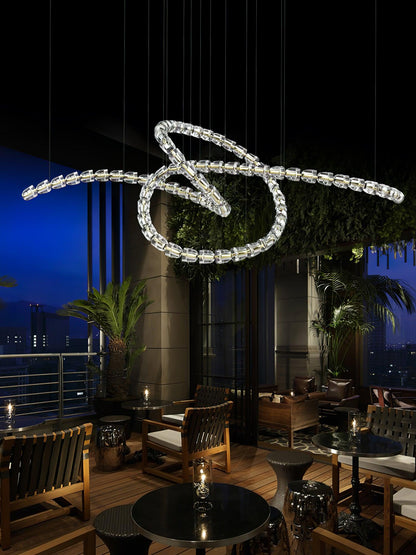 Sinuara Chrome LED Cascade Chandelier