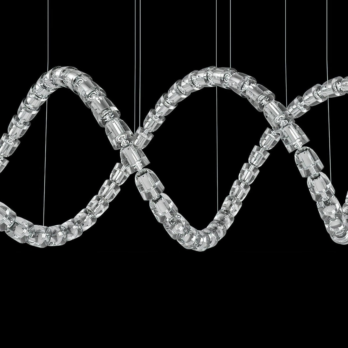 Sinuara Chrome LED Cascade Chandelier