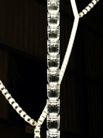 Sinuara Chrome LED Cascade Chandelier
