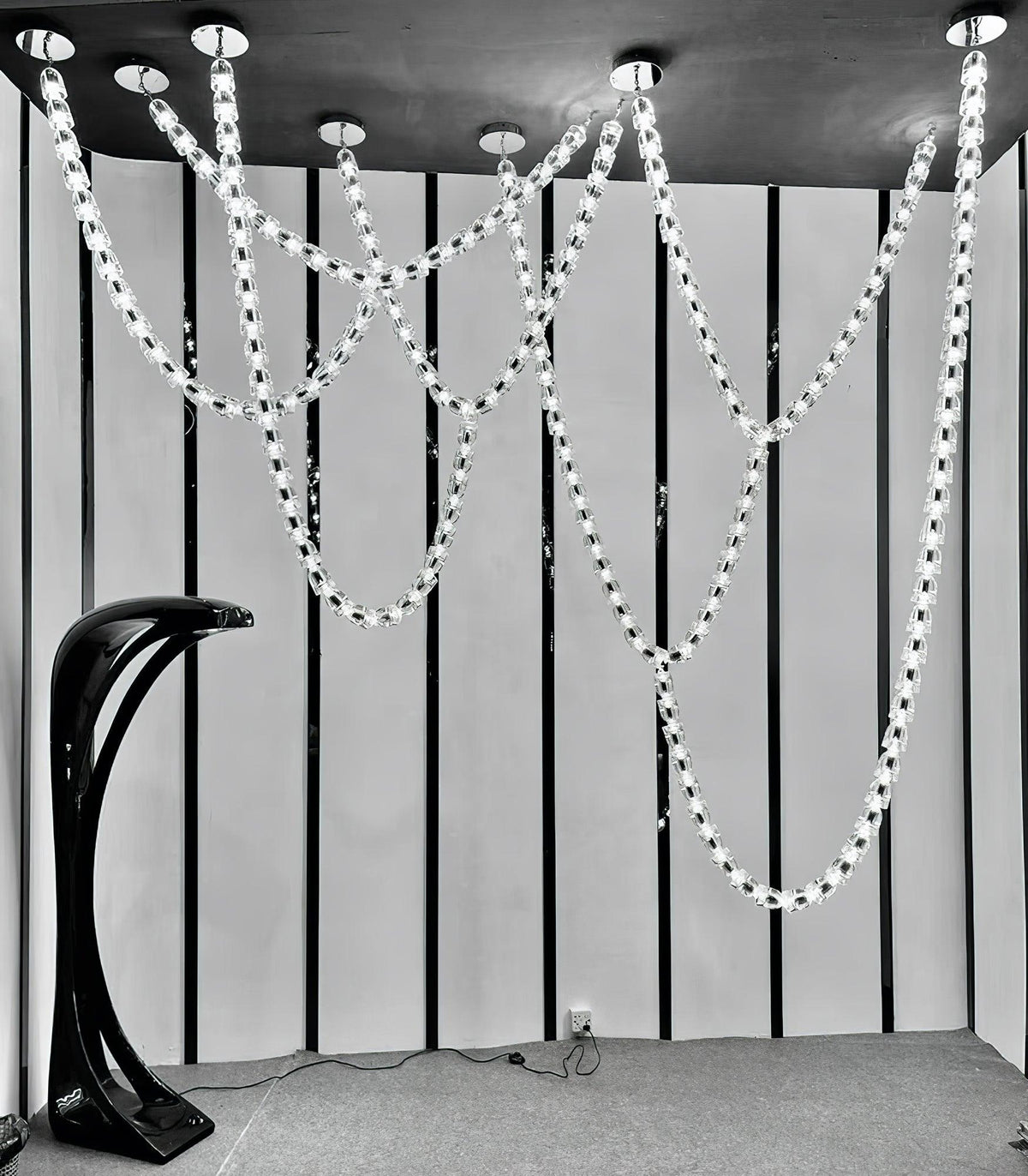 Sinuara Chrome LED Cascade Chandelier