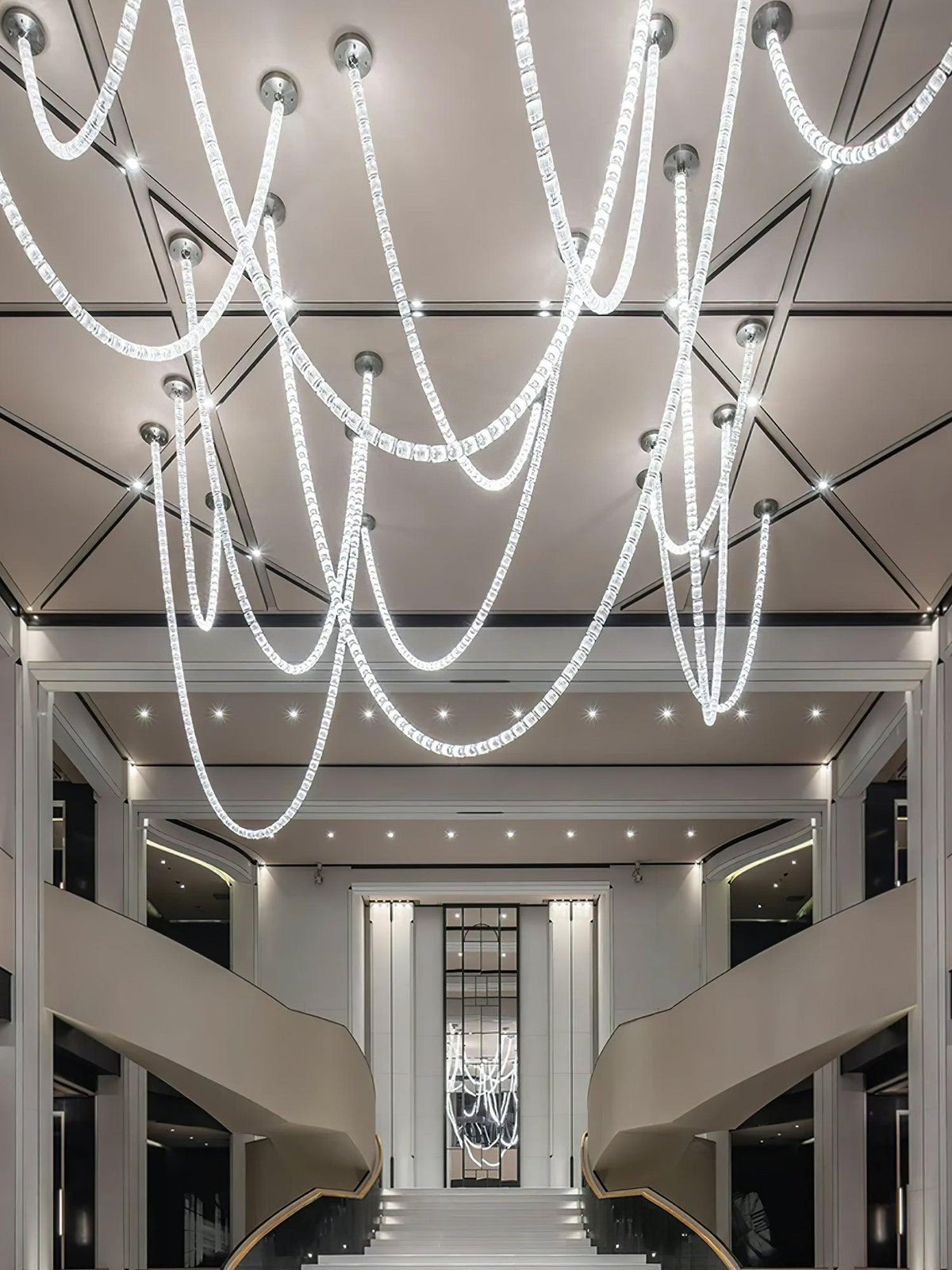 Sinuara Chrome LED Cascade Chandelier