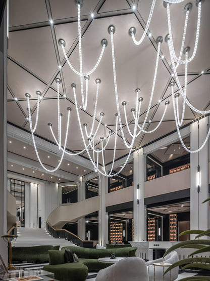 Sinuara Chrome LED Cascade Chandelier